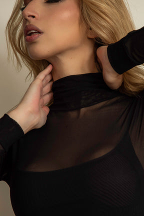 Vanessa High Neck Tulle Bodysuit