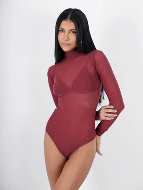 Vanessa High Neck Tulle Bodysuit